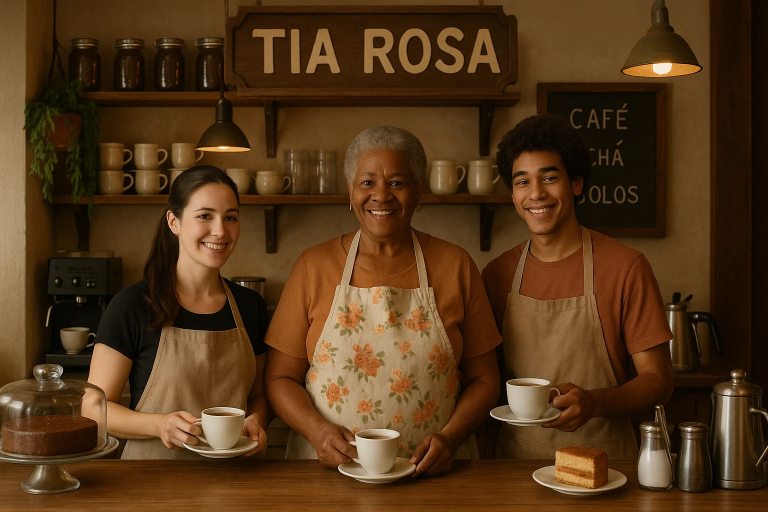 Tia Rosa e funcionarios